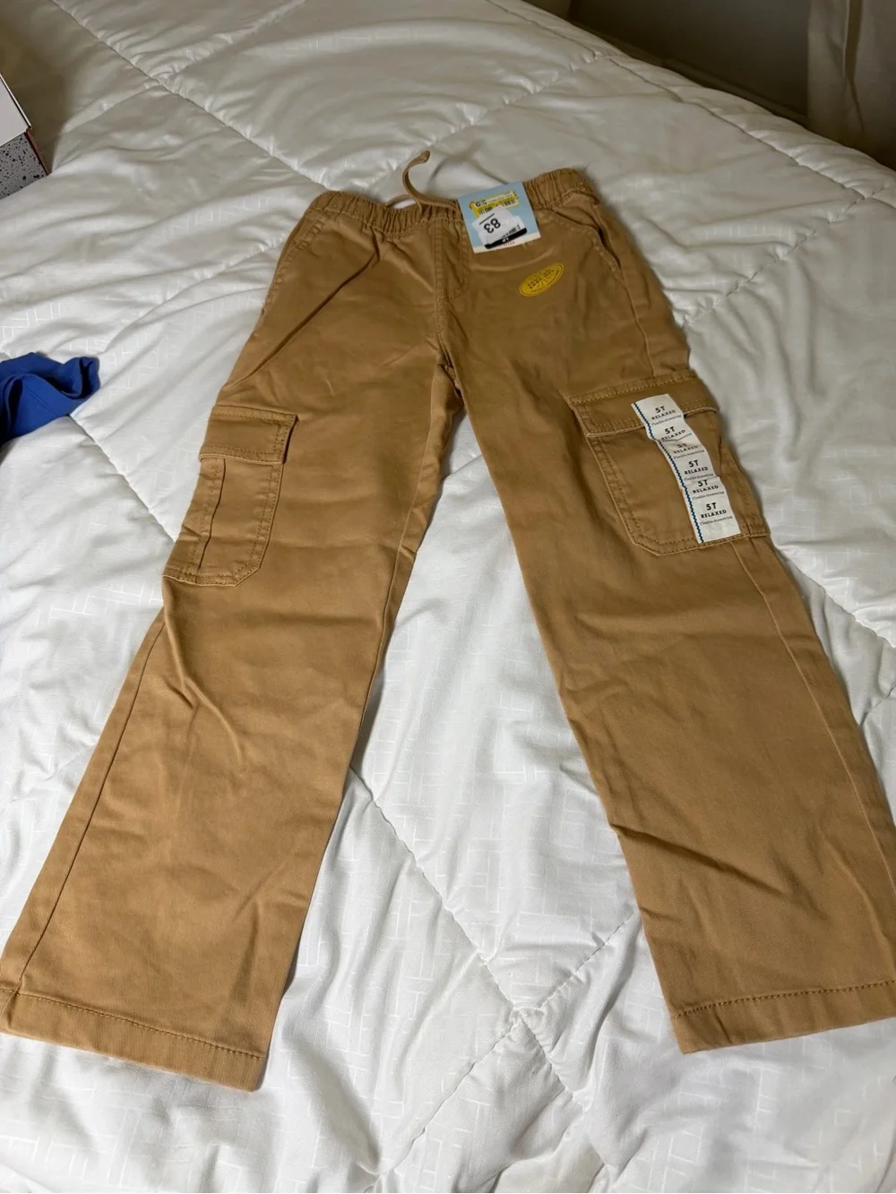 2 pair Cat & Jack Kids' Wide Leg Cargo Pants - Tan and Black (5T)